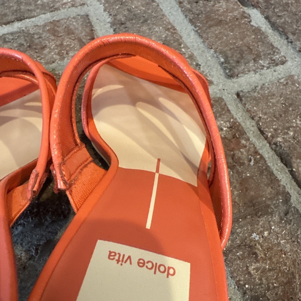 Dolce Vita Womens Sandals Orange Mesh Open-Toe Slide Square Toe Size‎ 6.5 #225 - Picture 11 of 16